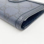 Gucci Card Case GG Supreme Blue Leather Business — view 5