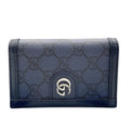 Gucci Card Case GG Supreme Blue Leather Business