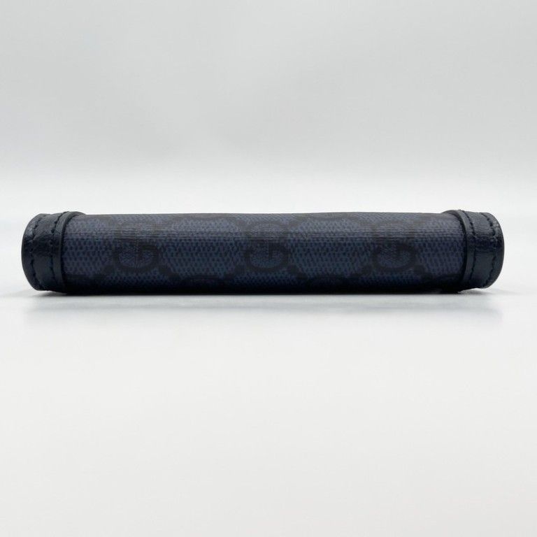 Gucci Card Case GG Supreme Blue Leather Business — view 3