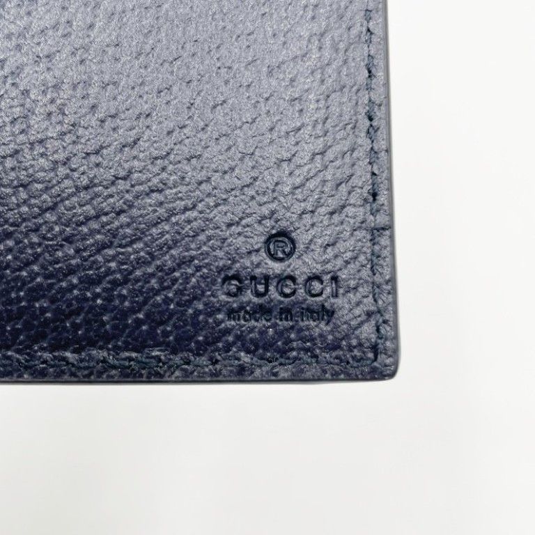 Gucci Card Case GG Supreme Blue Leather Business — view 7