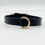Gucci Collar Interlocking G Black Leather Pet Color Gold Pet Accessory — view 3