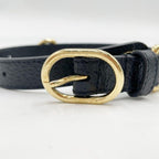 Gucci Collar Interlocking G Black Leather Pet Color Gold Pet Accessory — view 2