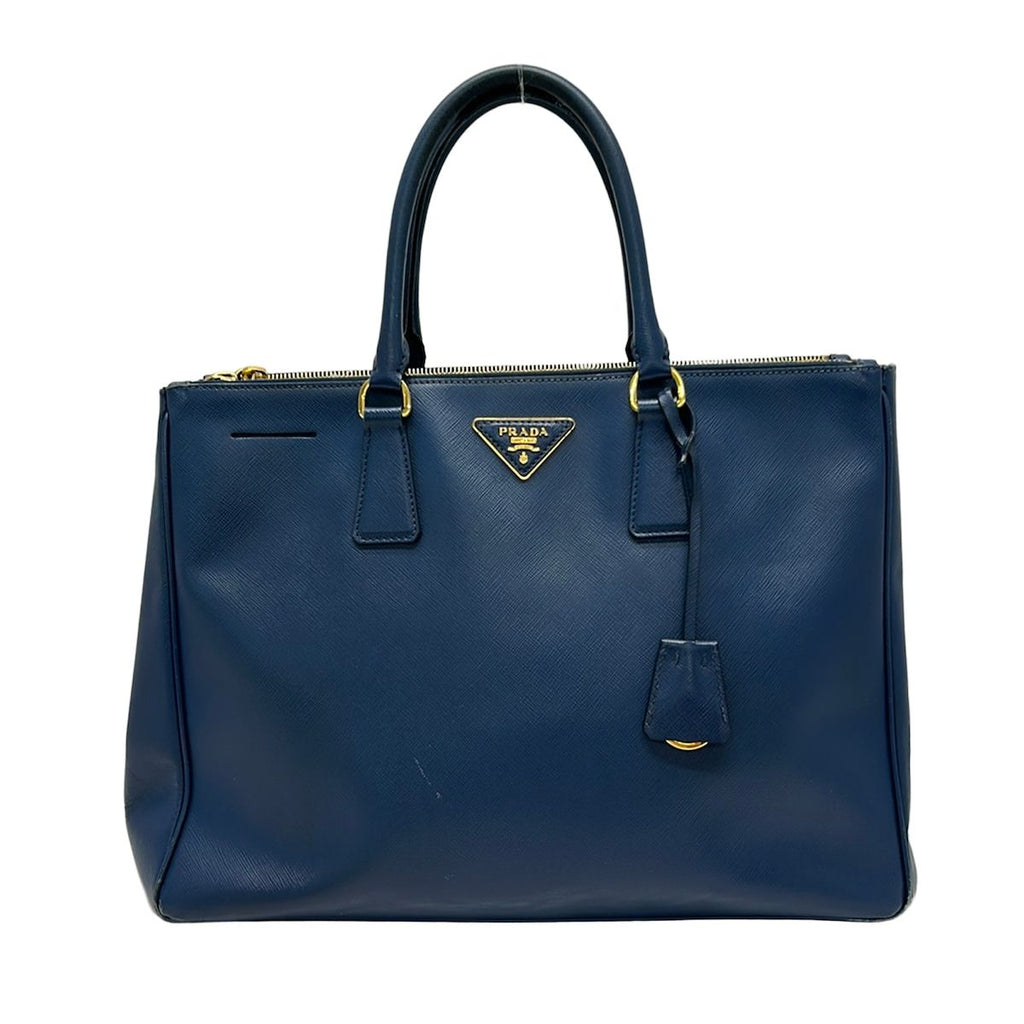 Prada Tote Bag Vintage Galleria Large Blue Leather