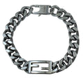 Fendi Baguette Bracelet FF Logo Metal Silver
