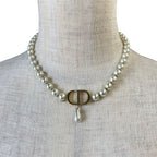 Dior Pendant 30 Montaigne Metal Faux Pearl Gold White — view 6