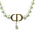 Dior Pendant 30 Montaigne Metal Faux Pearl Gold White