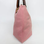 Bottega Veneta Tote Shoulder Bag Canvas Leather Pink Brown Gold Vintage — view 7