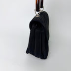 Bottega Veneta Lucite Handle 2-Way Shoulder Bag Suede Plastic Black Brown — view 6