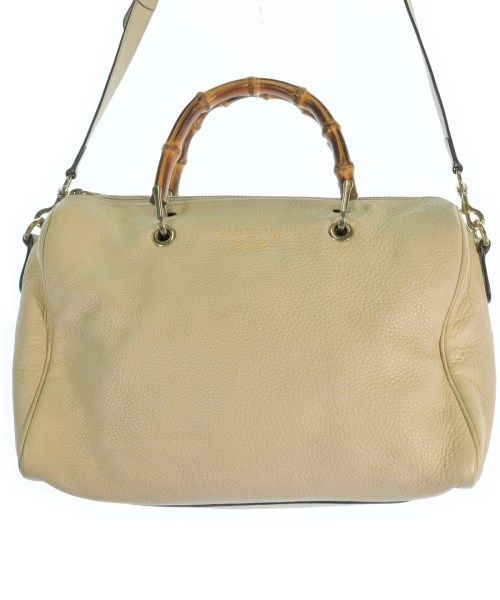 Gucci Bamboo Leather 2-Way Handbag Beige