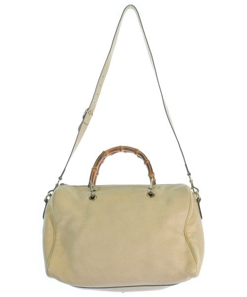 Gucci Bamboo Leather 2-Way Handbag Beige — view 3