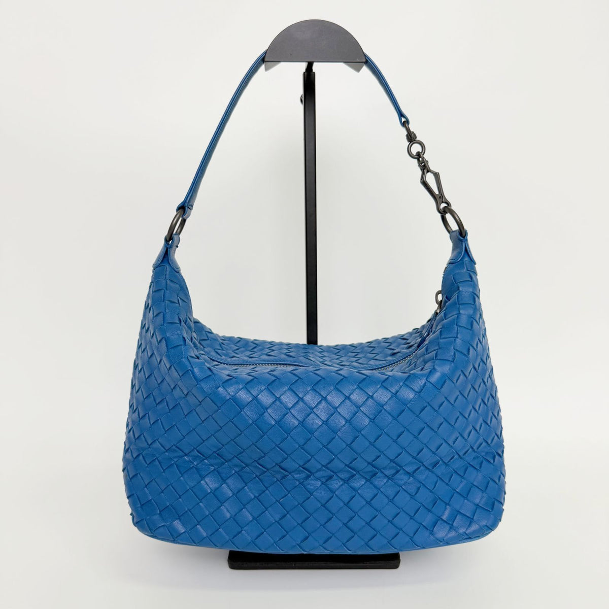 Bottega Veneta Intrecciato Nappa Chain Shoulder Bag Leather Blue Vintage — view 4