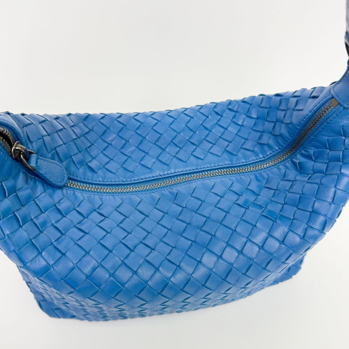 Bottega Veneta Intrecciato Nappa Chain Shoulder Bag Leather Blue Vintage — view 7