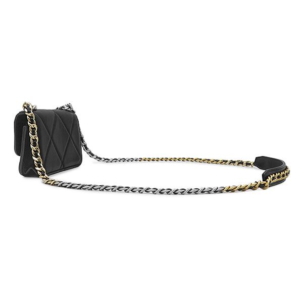 Chanel Chain Wallet Chanel 19 Clutch Lambskin Black Silver — view 2