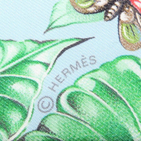 Hermes Scarf Twilly Silk Blue Ciel Vert Orange — view 5