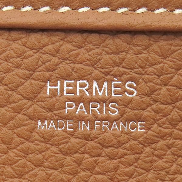 Hermes Shoulder Bag Evelyne 3 PM 29 Taurillon Clemence Gold Silver — view 8
