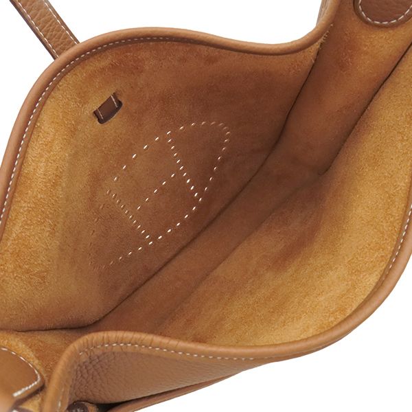 Hermes Shoulder Bag Evelyne 3 PM 29 Taurillon Clemence Gold Silver — view 7