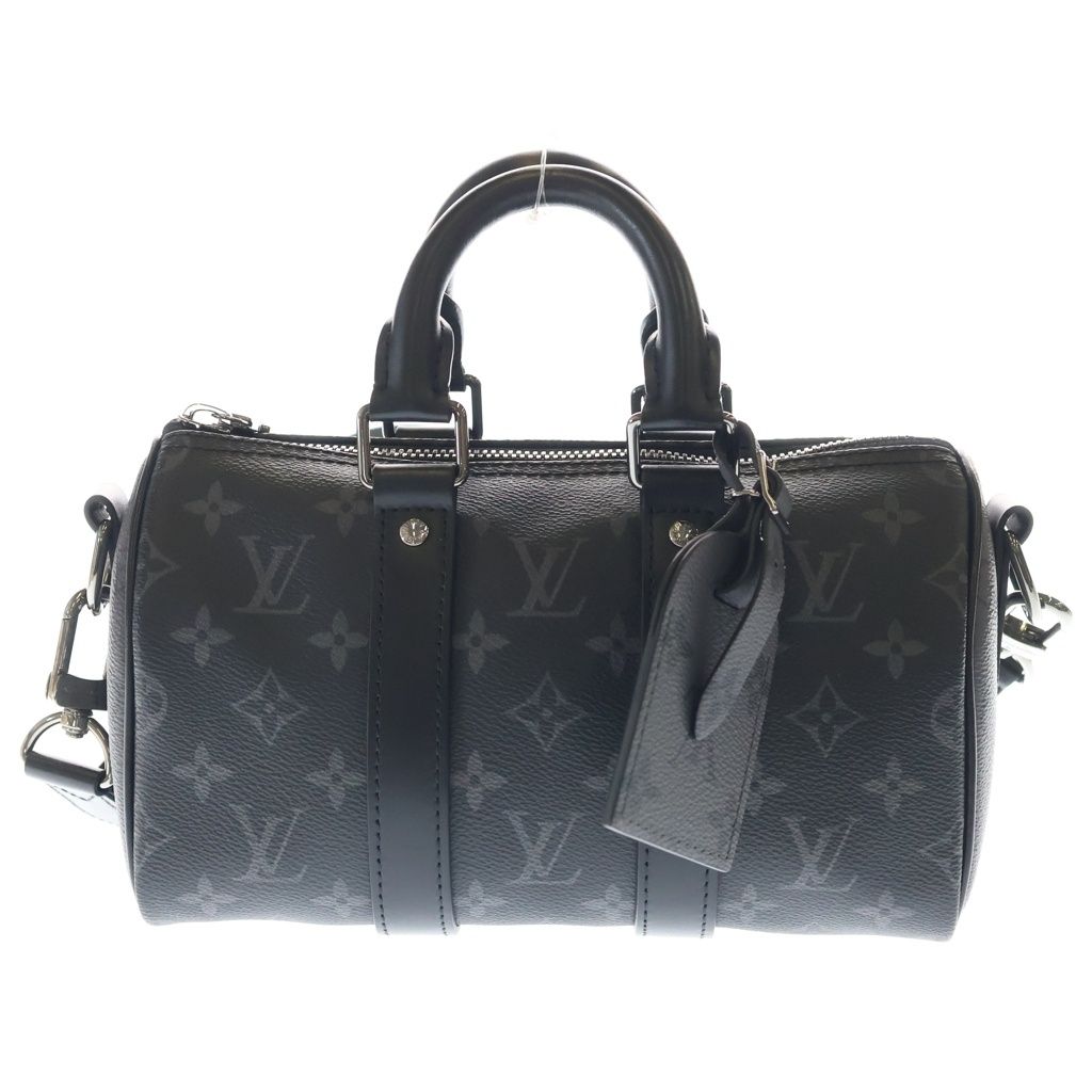 Louis Vuitton Monogram Eclipse City Keepall Leather 2-Way Shoulder Bag Black