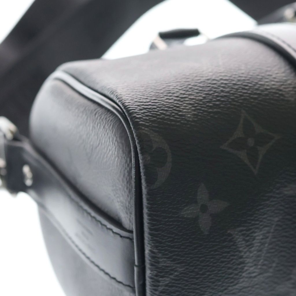 Louis Vuitton Monogram Eclipse City Keepall Leather 2-Way Shoulder Bag Black — view 6