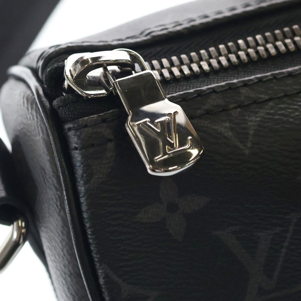 Louis Vuitton Monogram Eclipse City Keepall Leather 2-Way Shoulder Bag Black — view 7
