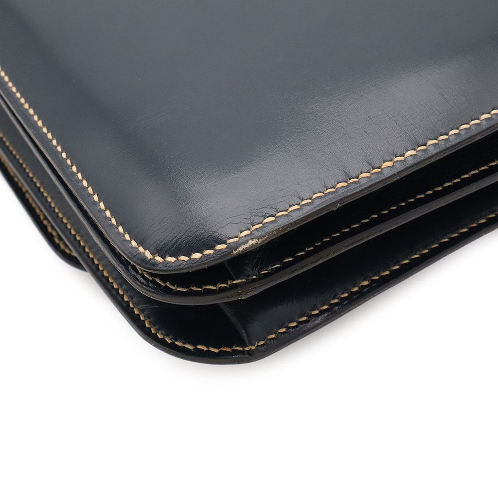 Hermes Shoulder Bag Pochette Crossbody Box Calf Leather Navy — view 3