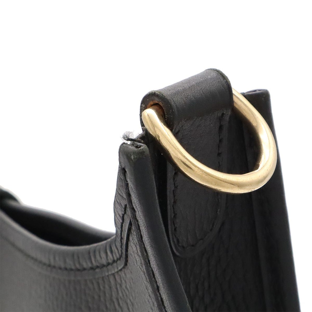 Hermes Evelyne I 1 GM Shoulder Bag Ardennes Leather Black Gold — view 5