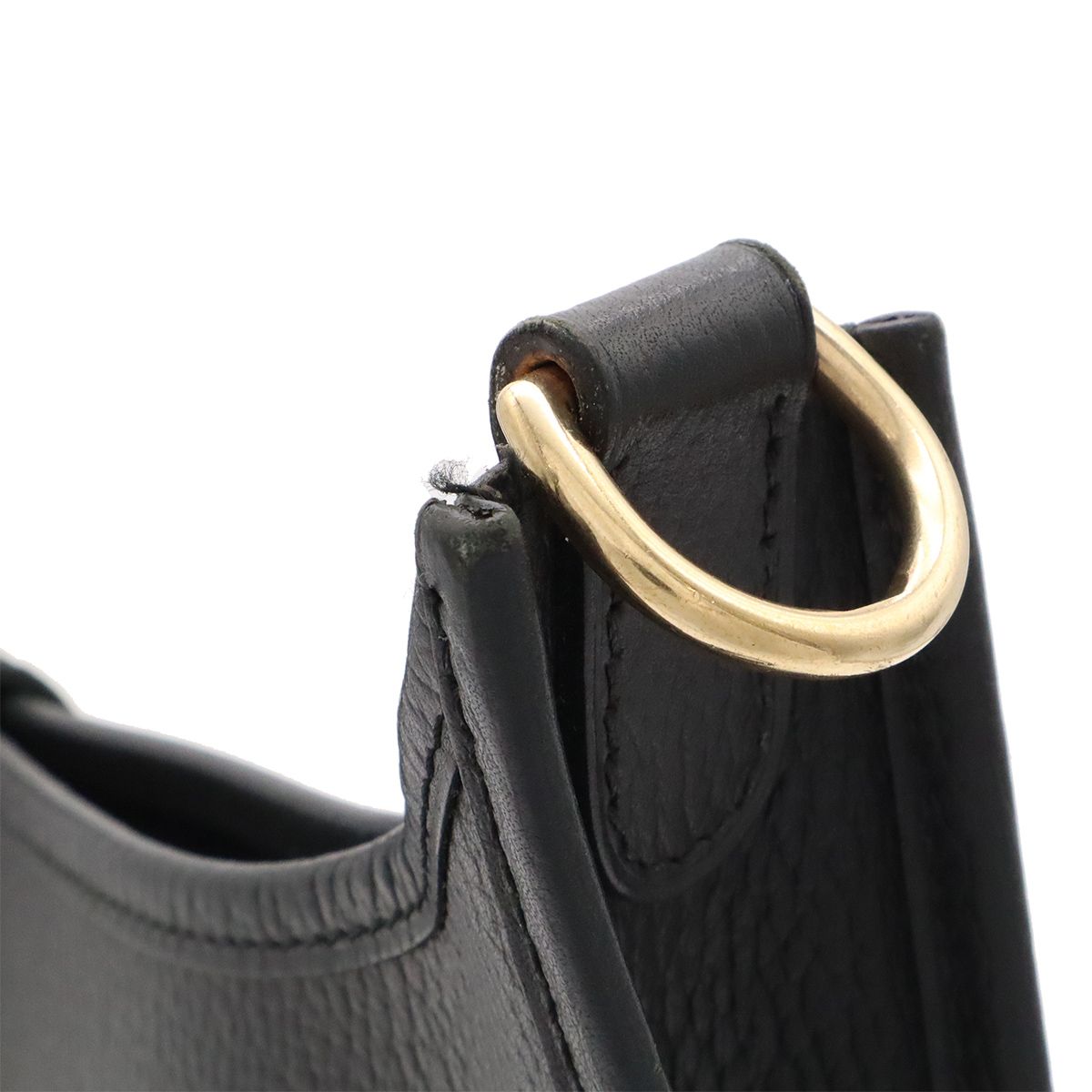 Hermes Evelyne I 1 GM Shoulder Bag Ardennes Leather Black Gold — view 5