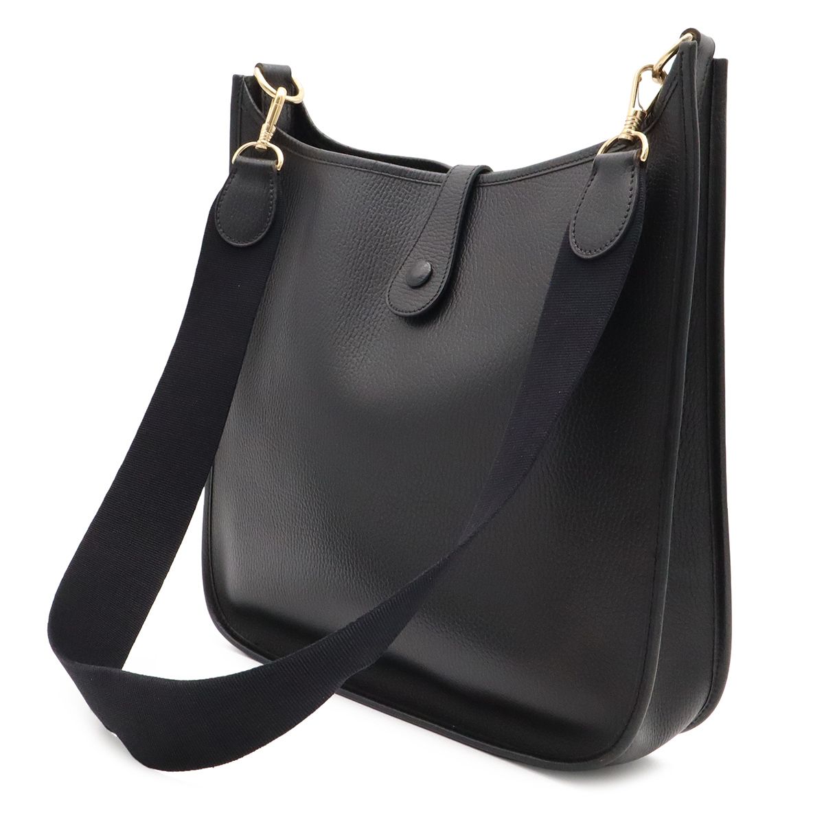Hermes Evelyne I 1 GM Shoulder Bag Ardennes Leather Black Gold — view 2