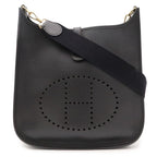 Hermes Evelyne I 1 GM Shoulder Bag Ardennes Leather Black Gold
