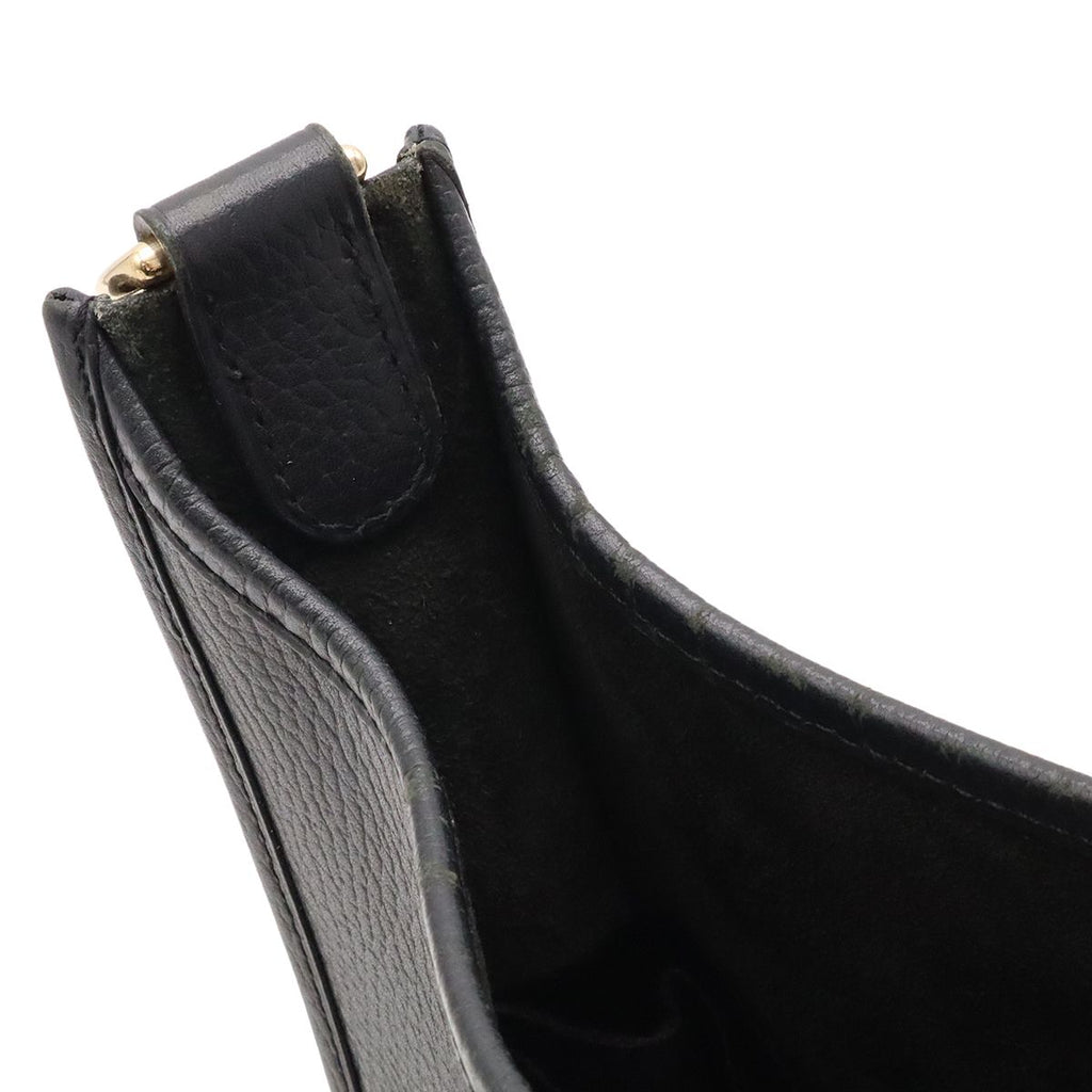 Hermes Evelyne I 1 GM Shoulder Bag Ardennes Leather Black Gold — view 7
