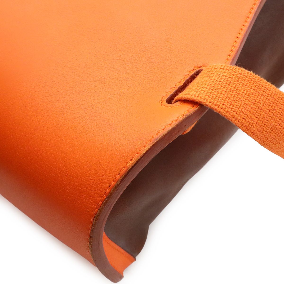 Hermes Sherpa PM Backpack Amazonia Leather Orange Dark Brown — view 3