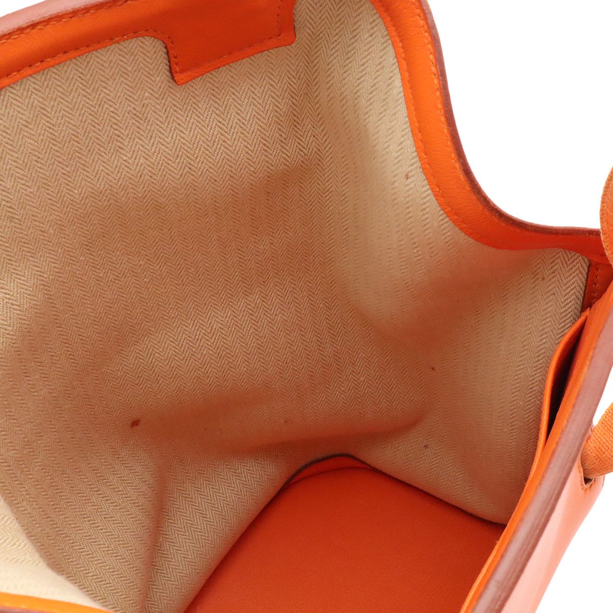 Hermes Sherpa PM Backpack Amazonia Leather Orange Dark Brown — view 8