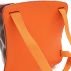 Hermes Sherpa PM Backpack Amazonia Leather Orange Dark Brown — view 4