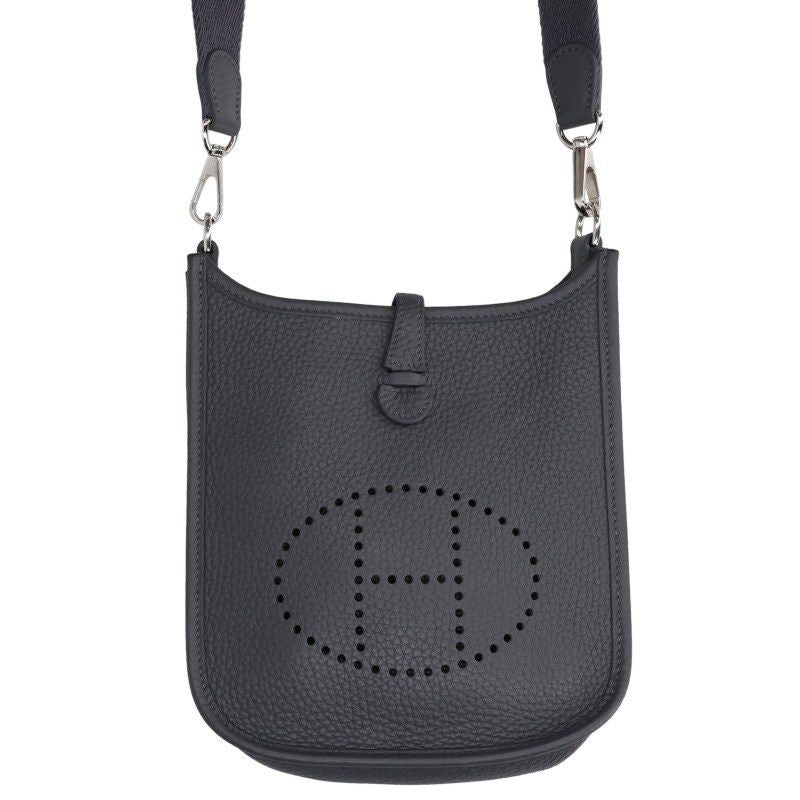 Hermes Evelyne TPM Silver Taurillon Clemence Leather Shoulder Bag TPM
