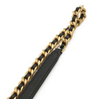 Chanel V-stitch CC Logo Top Handle 2-Way Chain Shoulder Bag Black Gold — view 5