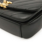 Chanel V-stitch CC Logo Top Handle 2-Way Chain Shoulder Bag Black Gold — view 3