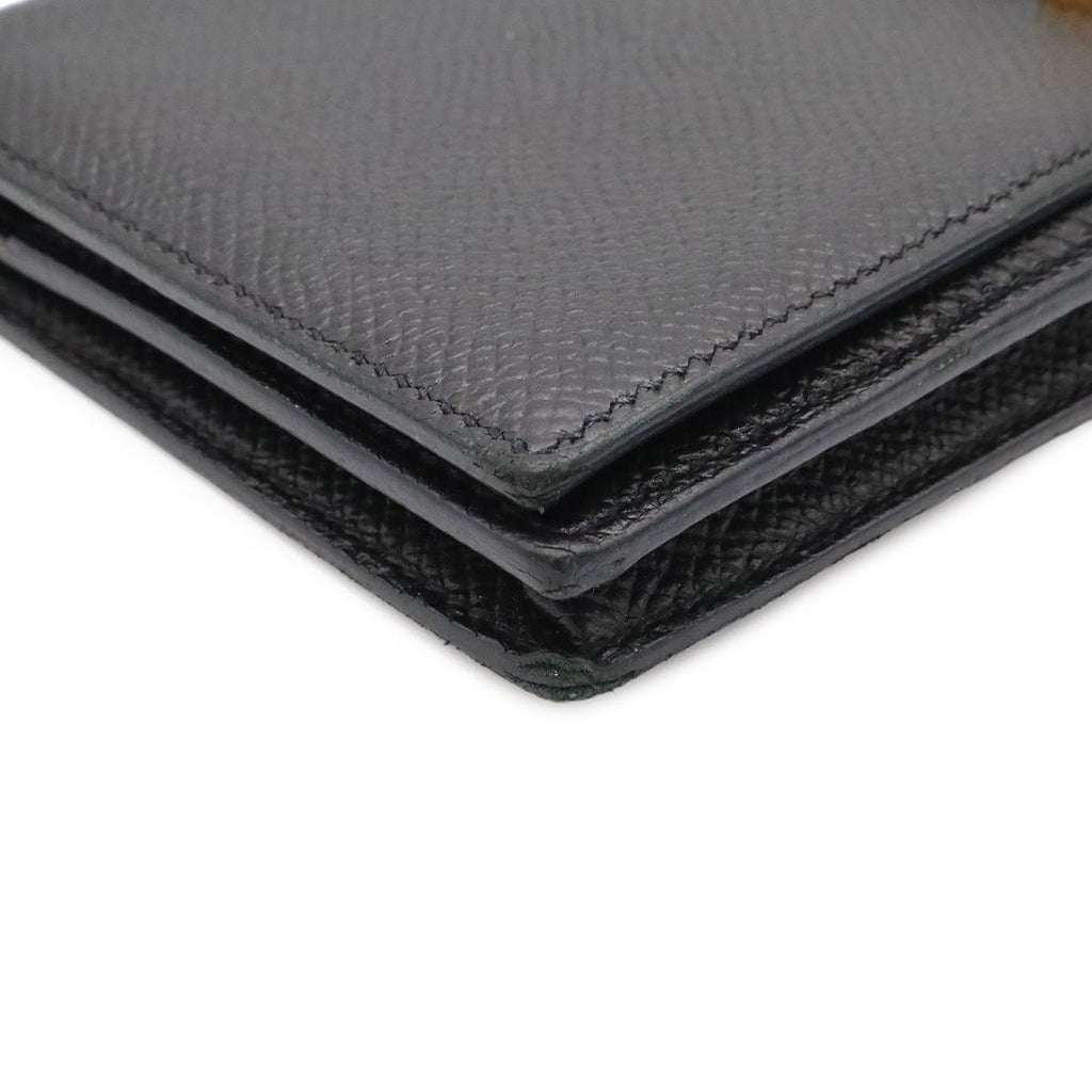Hermes Bearn Soufflet Wallet Bifold Veau Epsom Black Gold — view 3