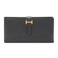 Hermes Bearn Soufflet Wallet Bifold Veau Epsom Black Gold