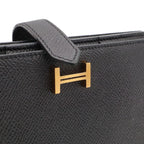 Hermes Bearn Soufflet Wallet Bifold Veau Epsom Black Gold — view 4