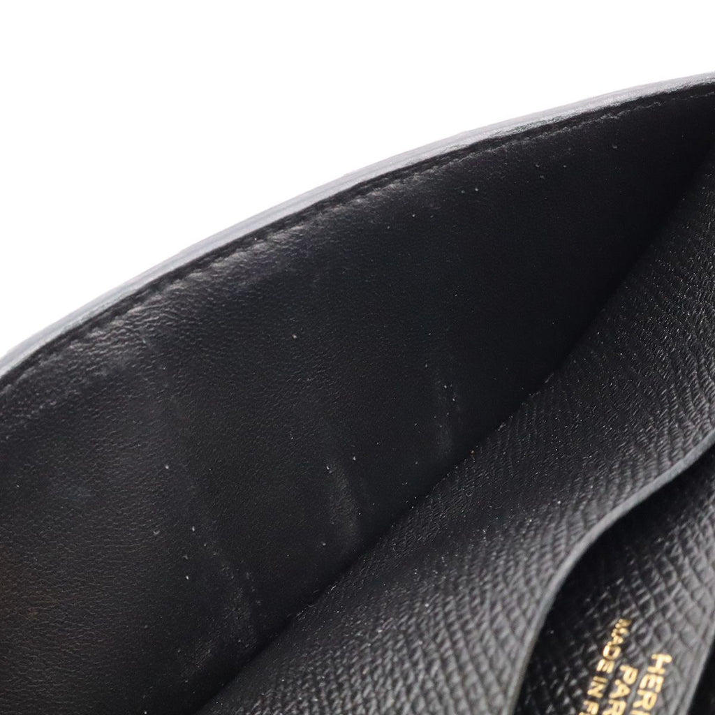 Hermes Bearn Soufflet Wallet Bifold Veau Epsom Black Gold — view 7