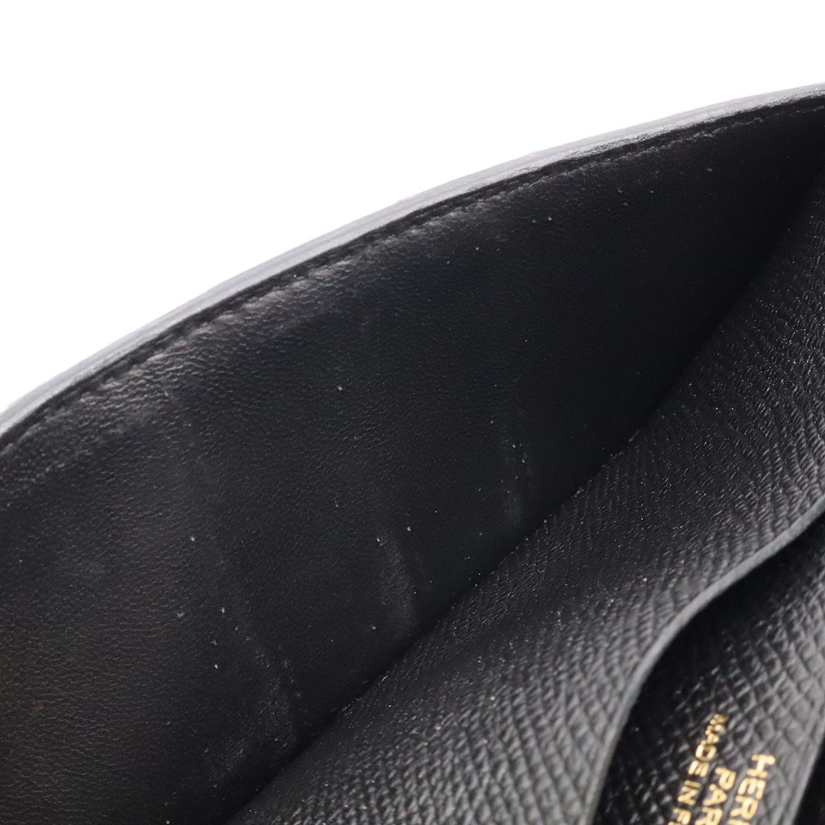Hermes Bearn Soufflet Wallet Bifold Veau Epsom Black Gold — view 7