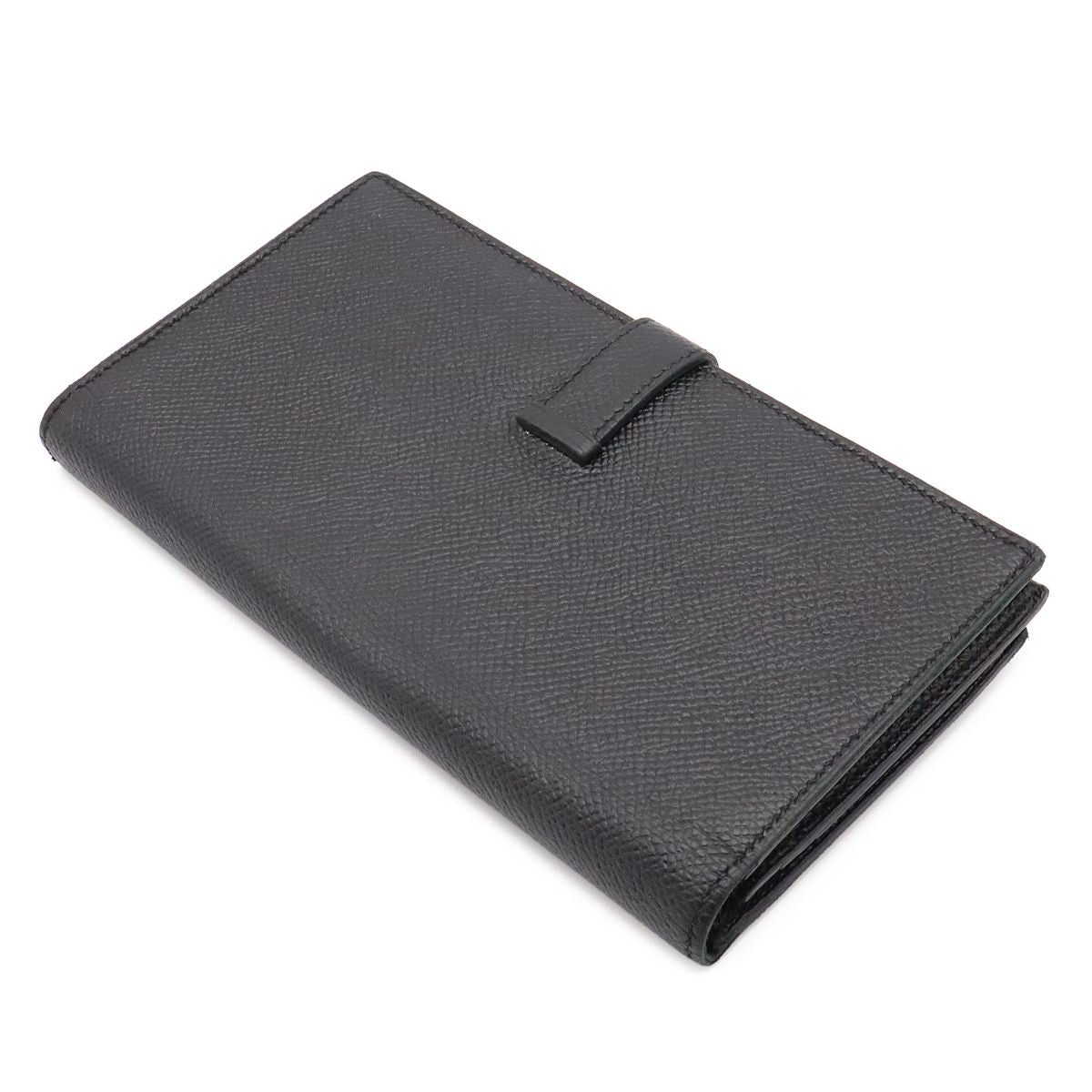 Hermes Bearn Soufflet Wallet Bifold Veau Epsom Black Gold — view 2
