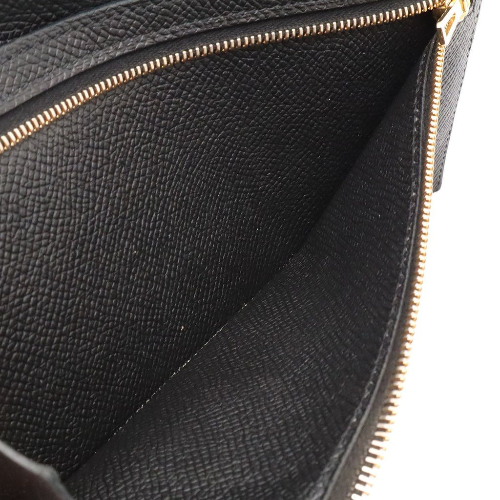 Hermes Bearn Soufflet Wallet Bifold Veau Epsom Black Gold — view 6
