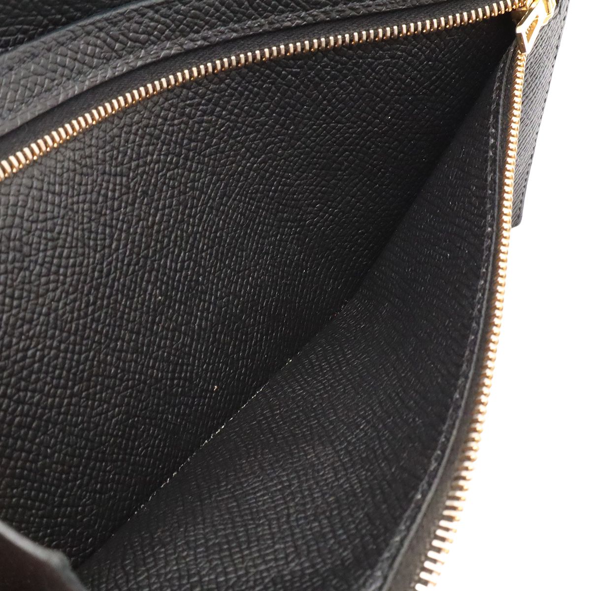 Hermes Bearn Soufflet Wallet Bifold Veau Epsom Black Gold — view 6