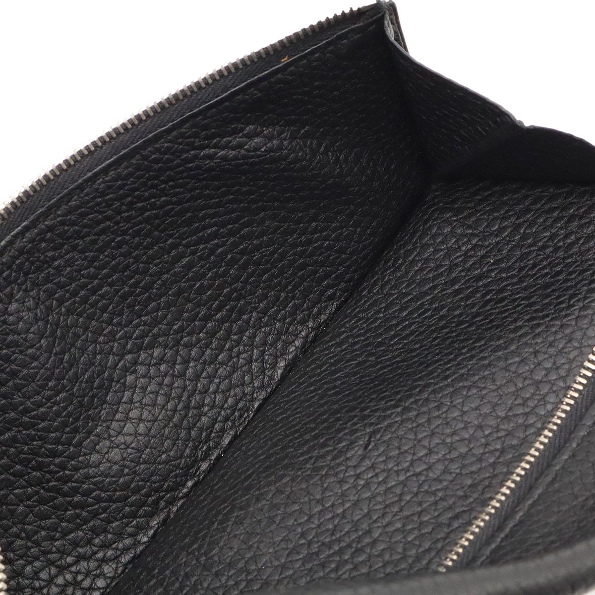 Hermes Dogon Recto Verso Long Wallet Bifold Togo Leather Black Silver — view 6