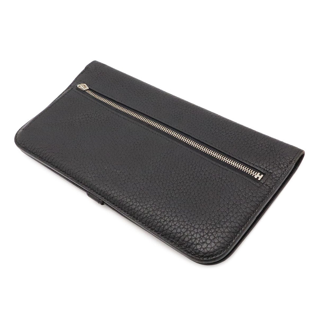 Hermes Dogon Recto Verso Long Wallet Bifold Togo Leather Black Silver — view 2