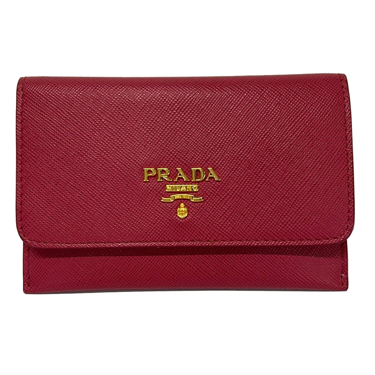 Prada Card Case Pink Flap Leather