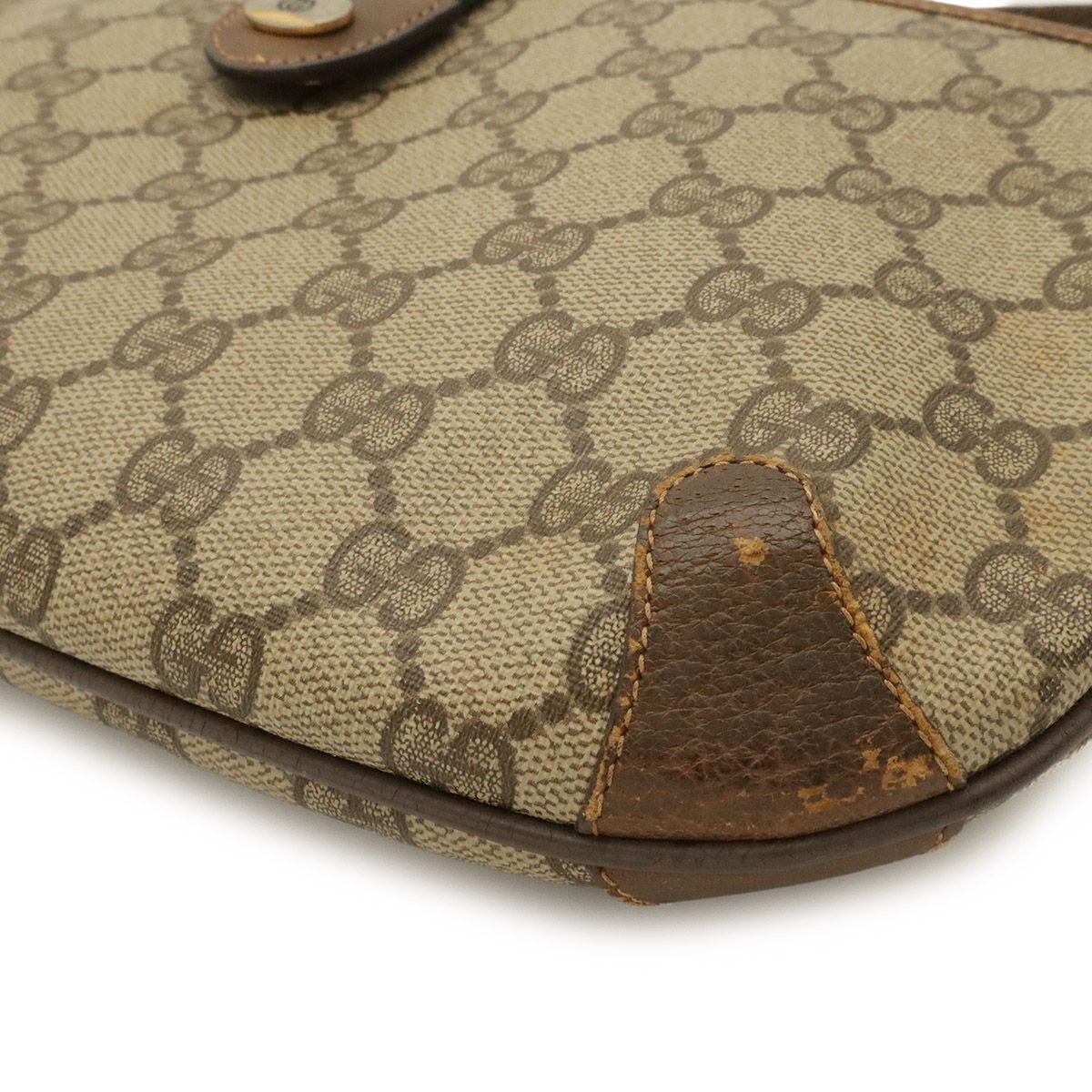 Gucci Vintage GG Plus Sherry Line Shoulder Bag Pochette 2-Way Clutch Beige — view 3