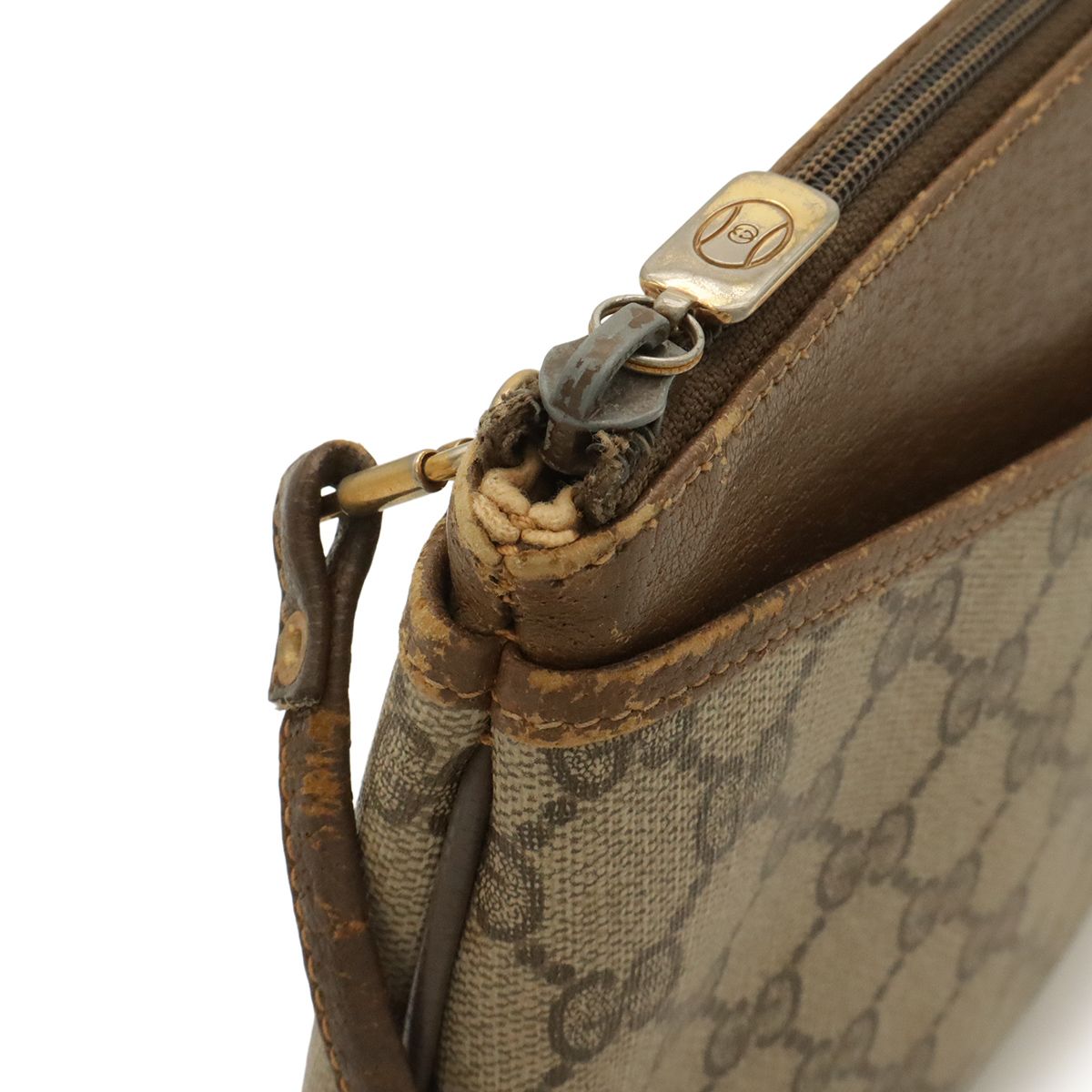 Gucci Vintage GG Plus Sherry Line Shoulder Bag Pochette 2-Way Clutch Beige — view 5