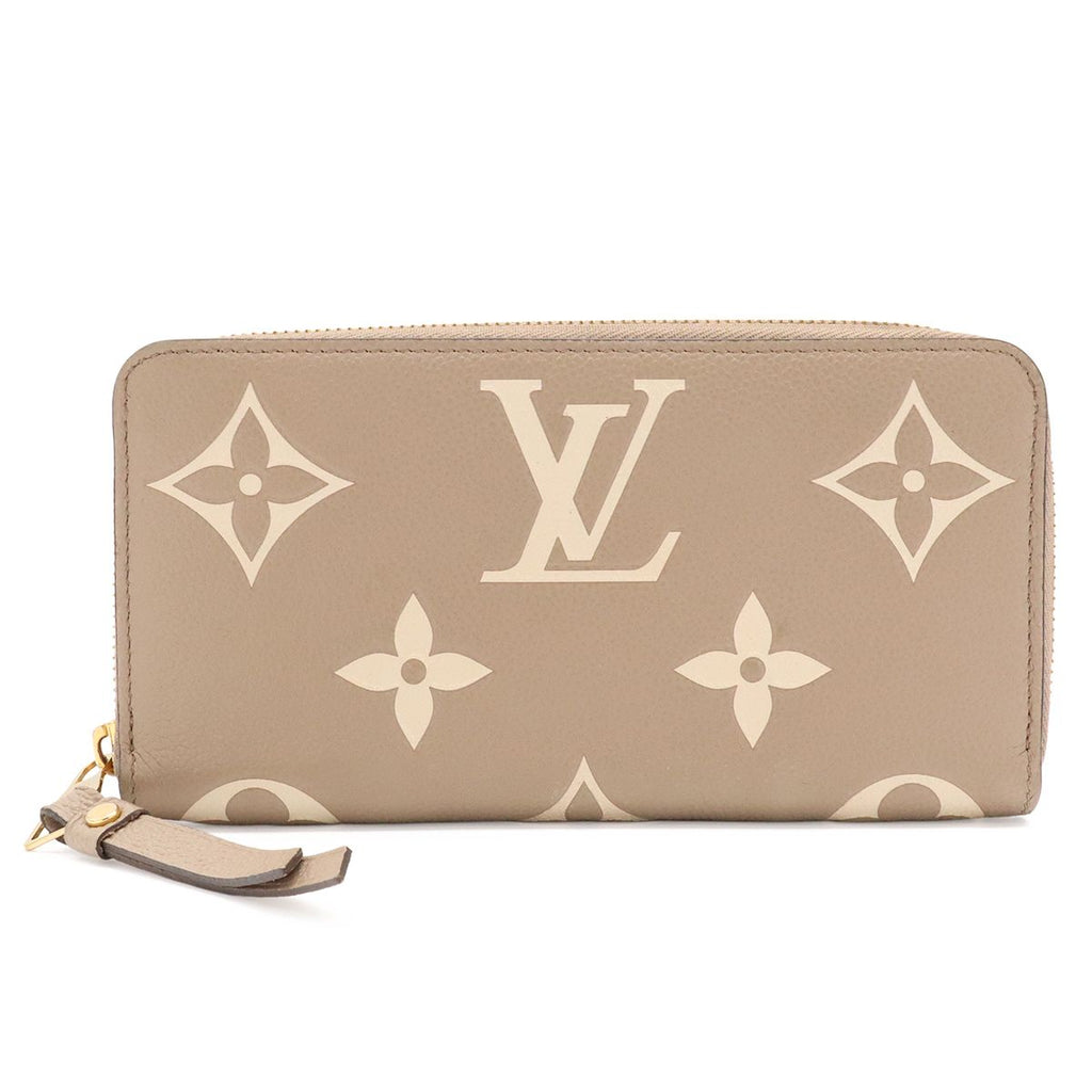 Louis Vuitton Monogram Empreinte Zippy Wallet Zip Around Bicolor Tourterelle