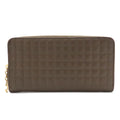 Celine C Charm Large Zip Wallet Zip Around Quilted Leather Dark Olive Gold